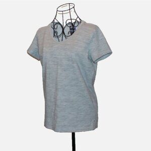 The Original Muk Luks Gray V-Neck Pullover Top NWOT Petite XS Short Sleeve Shirt